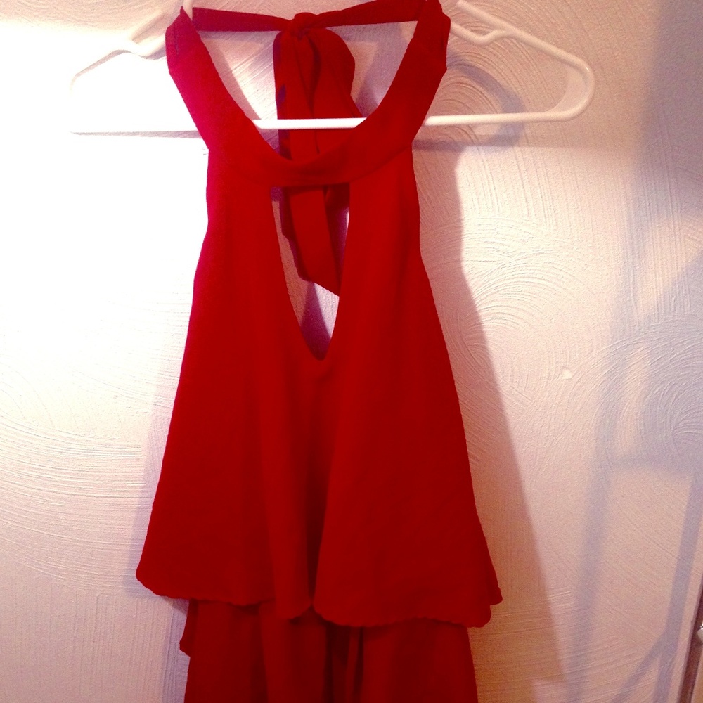 Flowy red romper